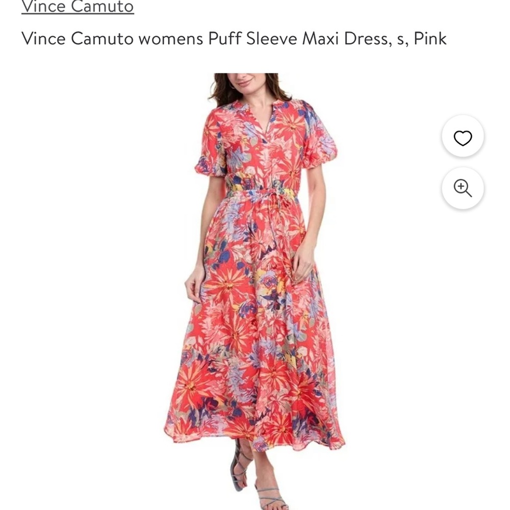 Vince Camuto Women's Red and Purple Floral Maxi Dress